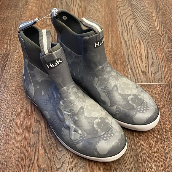 Huk Shoes Huk Mens Performance Fishing Deck Boots Size 1 Gray Camo
